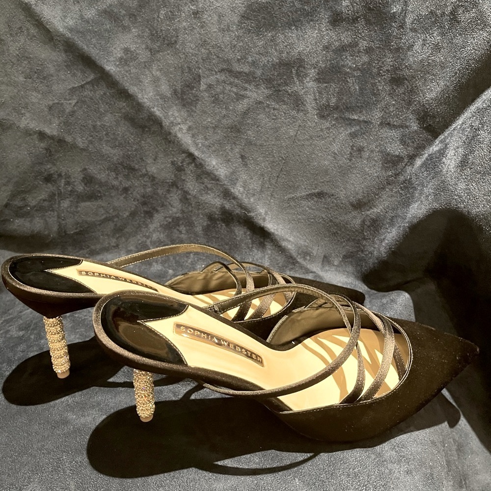 Sophia Webster Coco black satin mules - Picture 8 of 10
